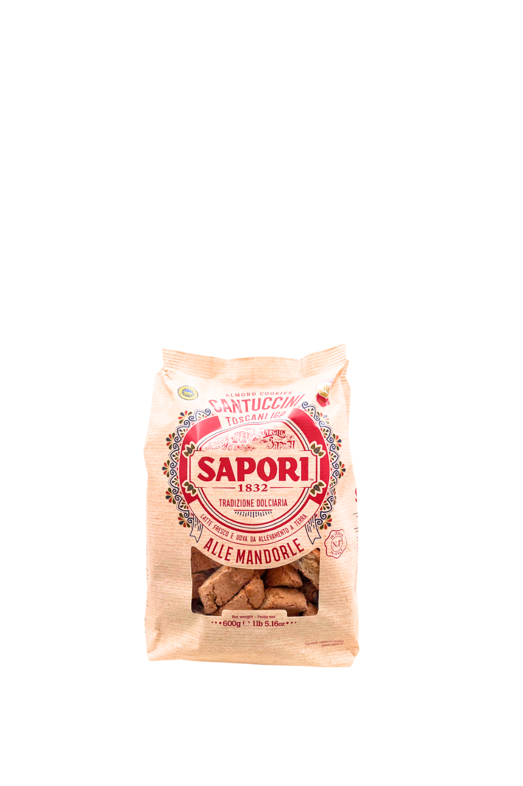 Sapori Biscotti Cantuccini alle mandorle Toscani IGP, con latte e uova fresche 600g