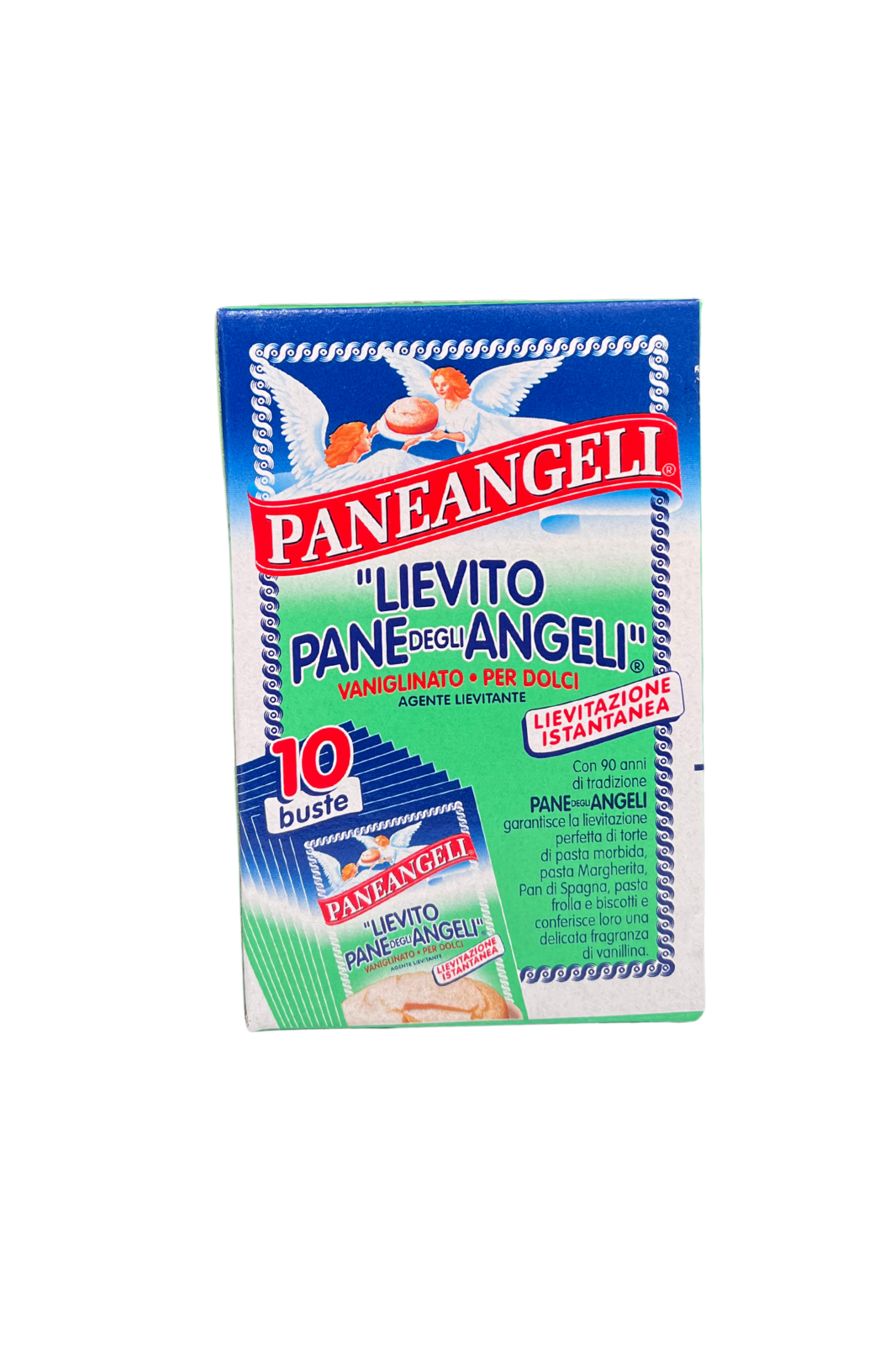 Confezione da 10 buste di Lievito Vanigliato per Dolci PANEANGELI – lievitazione istantanea per torte soffici e fragranti