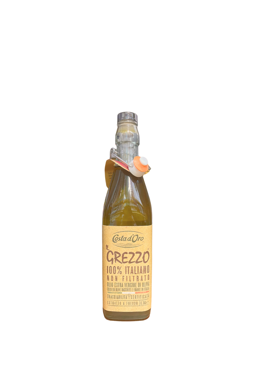 Costa D’Oro Il Grezzo – Olio extra vergine di oliva non filtrato 100% Italiano 0,75 L
