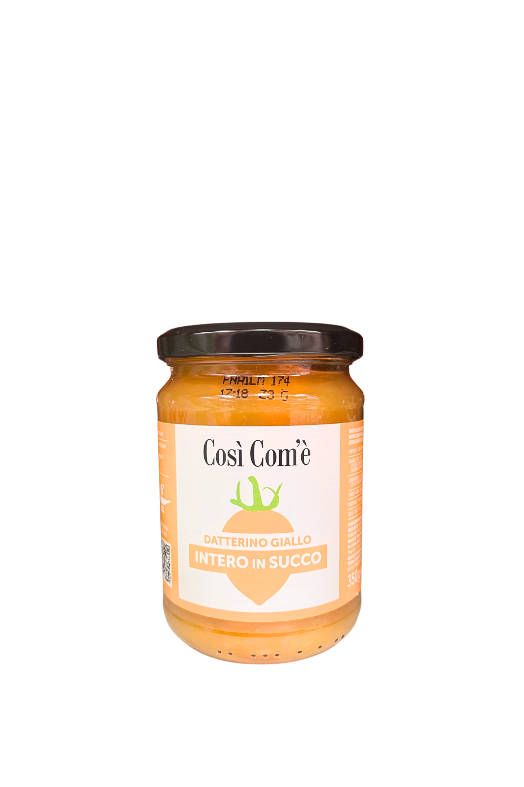 Datterino giallo intero in succo 350 g – Pomodorini dolci e succosi Essenza Pisterzi