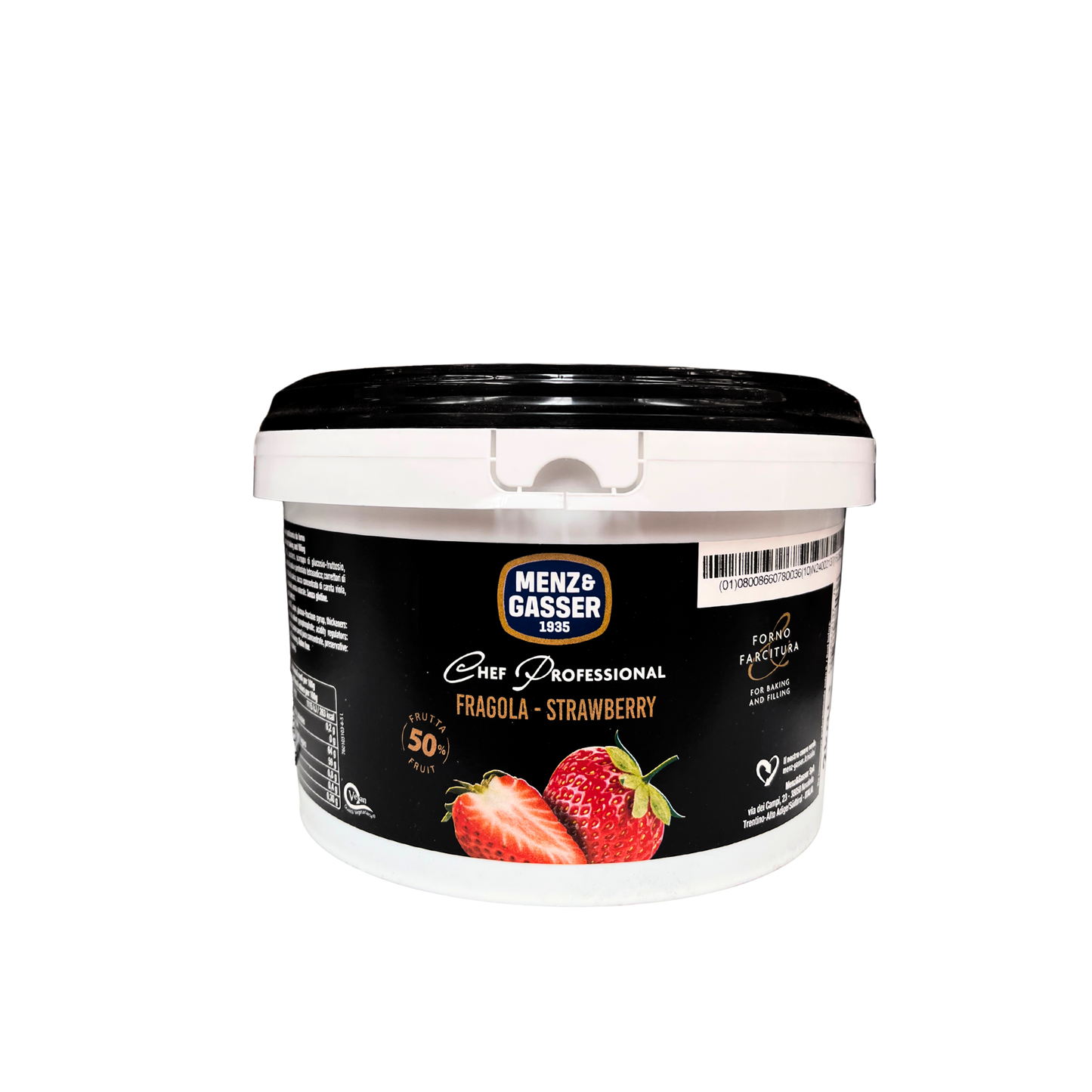 Secchiello da 2kg di Confettura Menz & Gasser alla Fragola – disponibile su Essenza Pisterzi