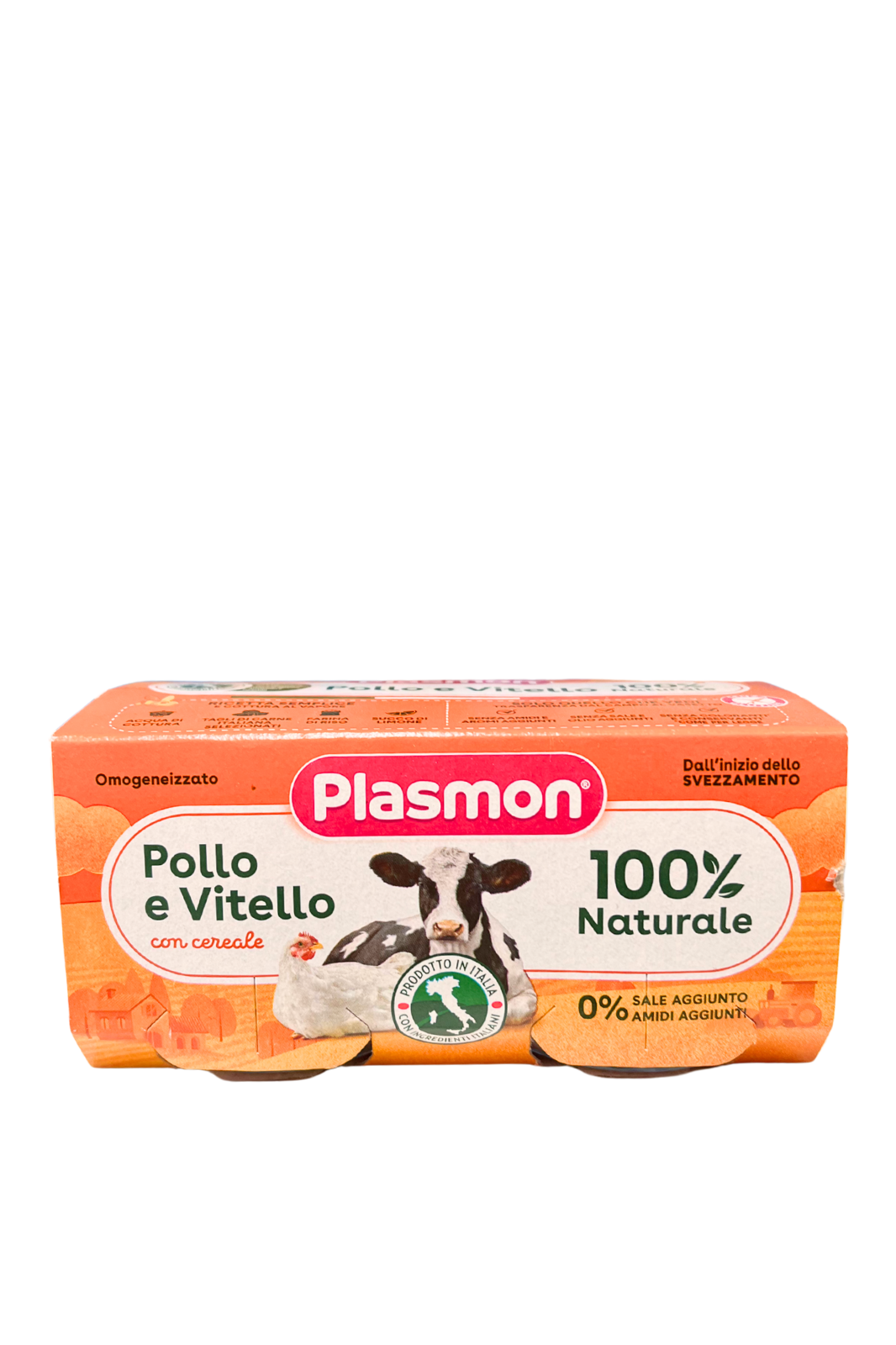 PLASMON Chicken and Veal Homogenized with cereal, (2x80gr).