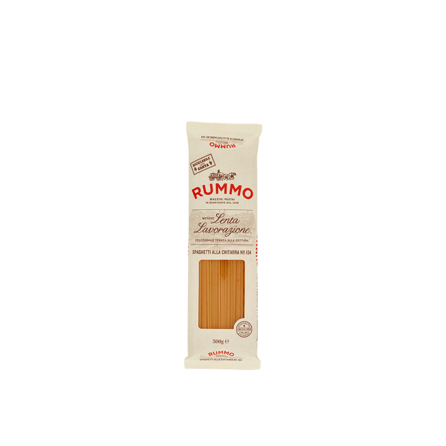 Confezione da 500 g di Spaghetti alla Chitarra Rummo – pasta trafilata al bronzo