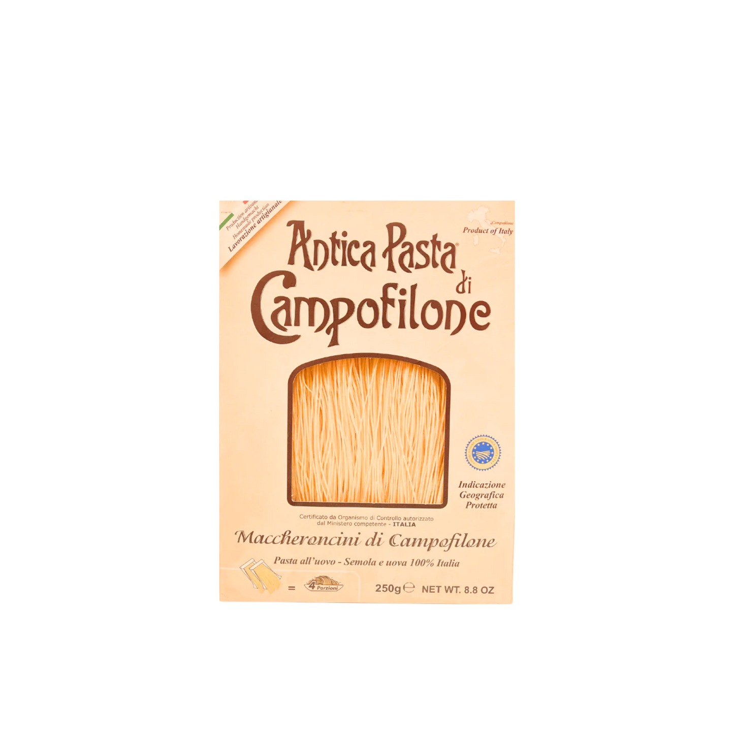 Antica Pasta di Campofilone Maccheroncini all'uovo IGP, 250gr.