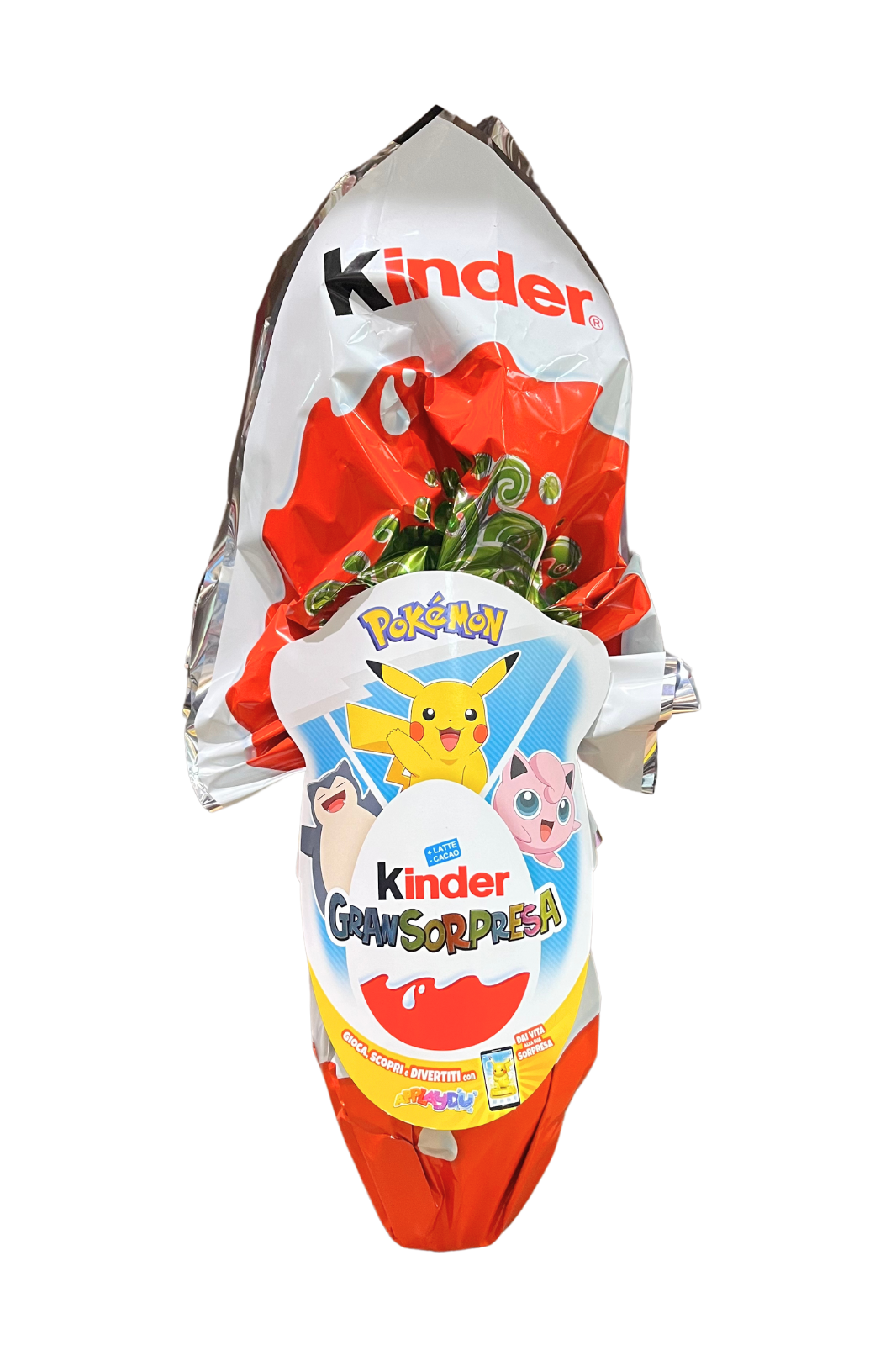 Kinder Uovo di Pasqua Gran Sorpresa Pokémon 150g - Uovo di cioccolato al latte con sorpresa a tema Pokémon, ideale per bambini e appassionati di collezionabili.