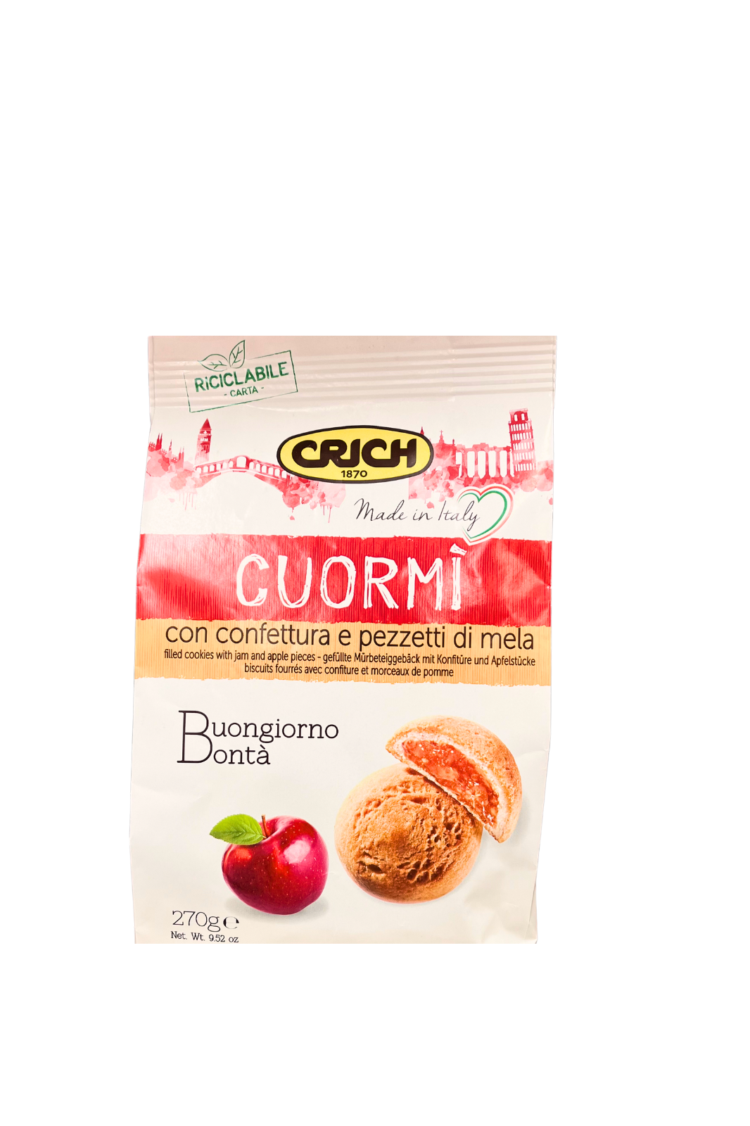 Crich Biscotti Cuormì con confettura a pezzetti di mela 270g