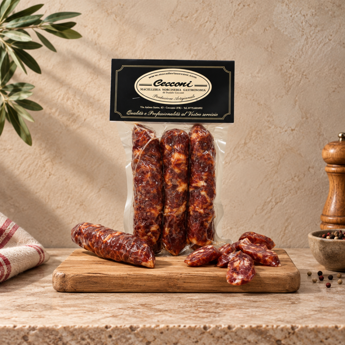 Traditionelle süße Wurst – Metzgerei Davide Cecconi.