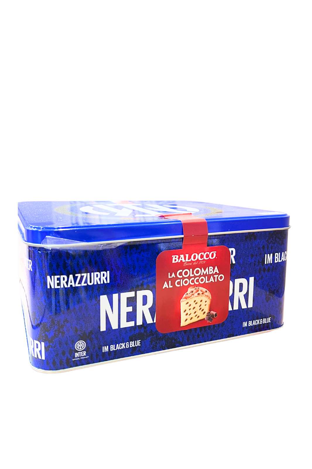Balocco La Colomba al Cioccolato Inter 750gr, dolce pasquale ricoperto di cioccolato e con decorazione Inter, perfetta per gli amanti del calcio e del cioccolato