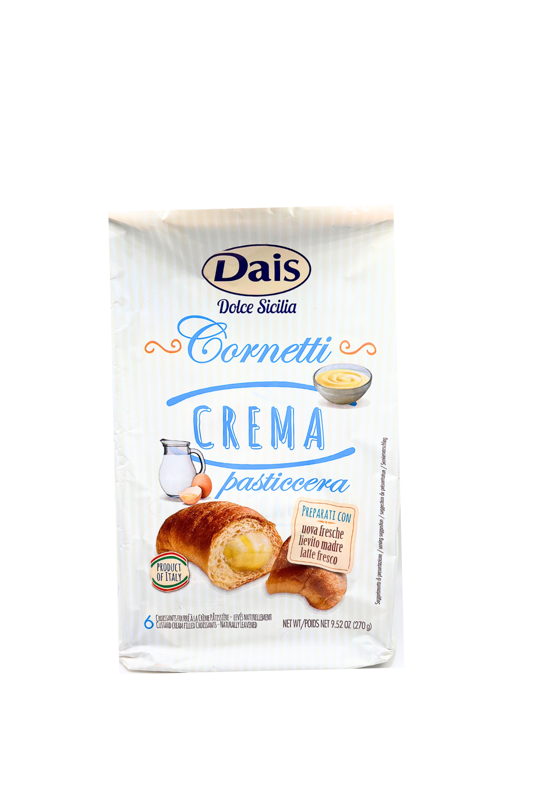 Dais Dolce Sicilia Cornetti con Crema pasticcera, 270g