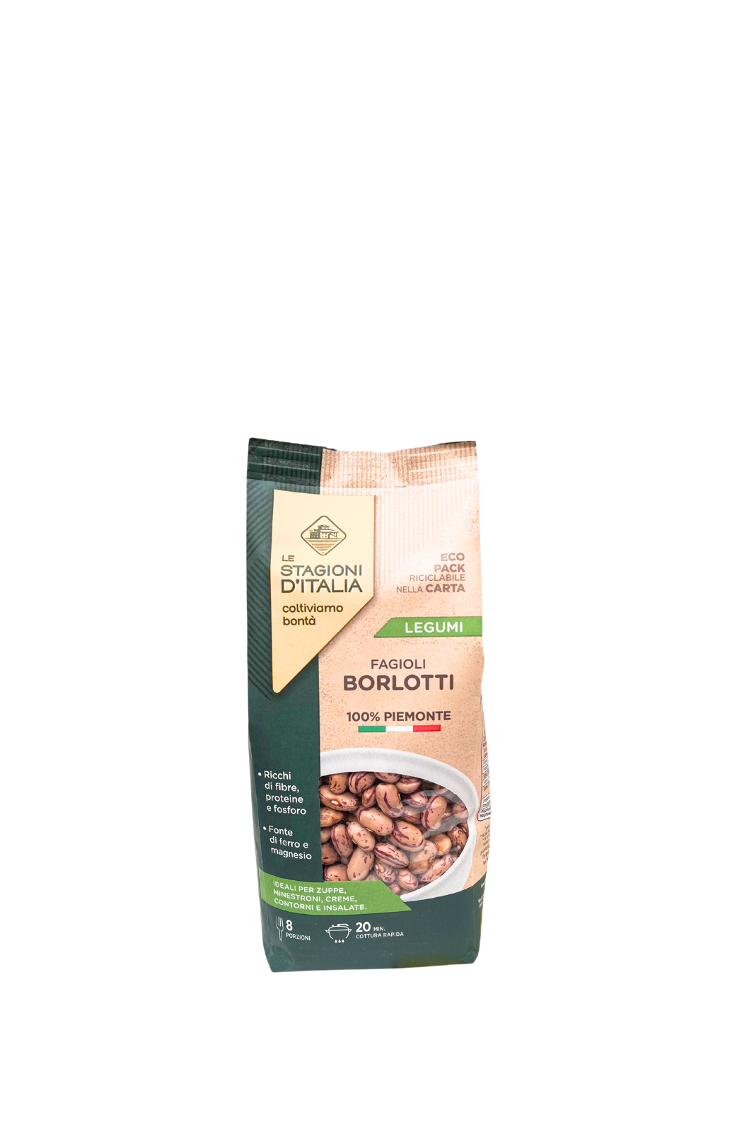 Seasons of Italy Borlotti Beans 100% Piedmont, 400g