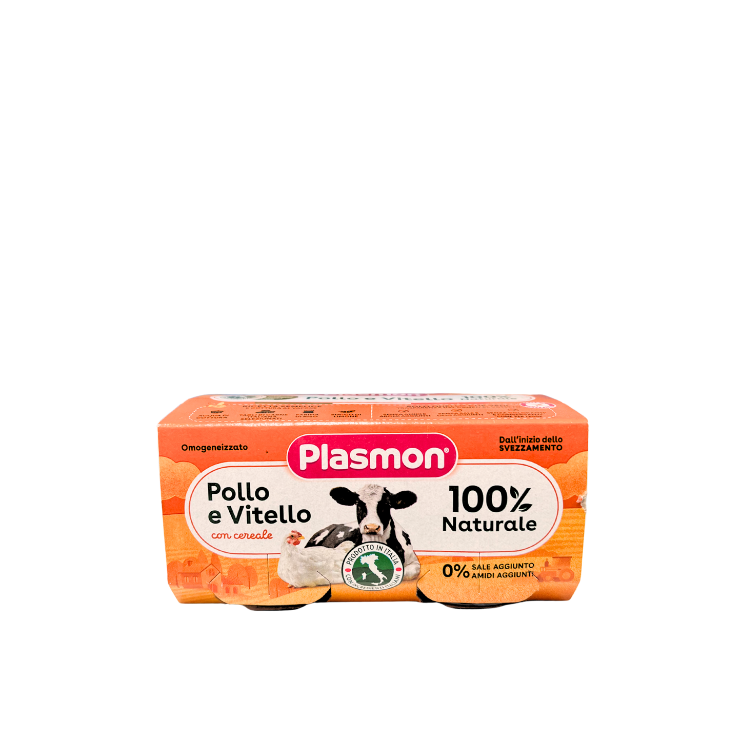PLASMON Chicken and Veal Homogenized with cereal, (2x80gr).