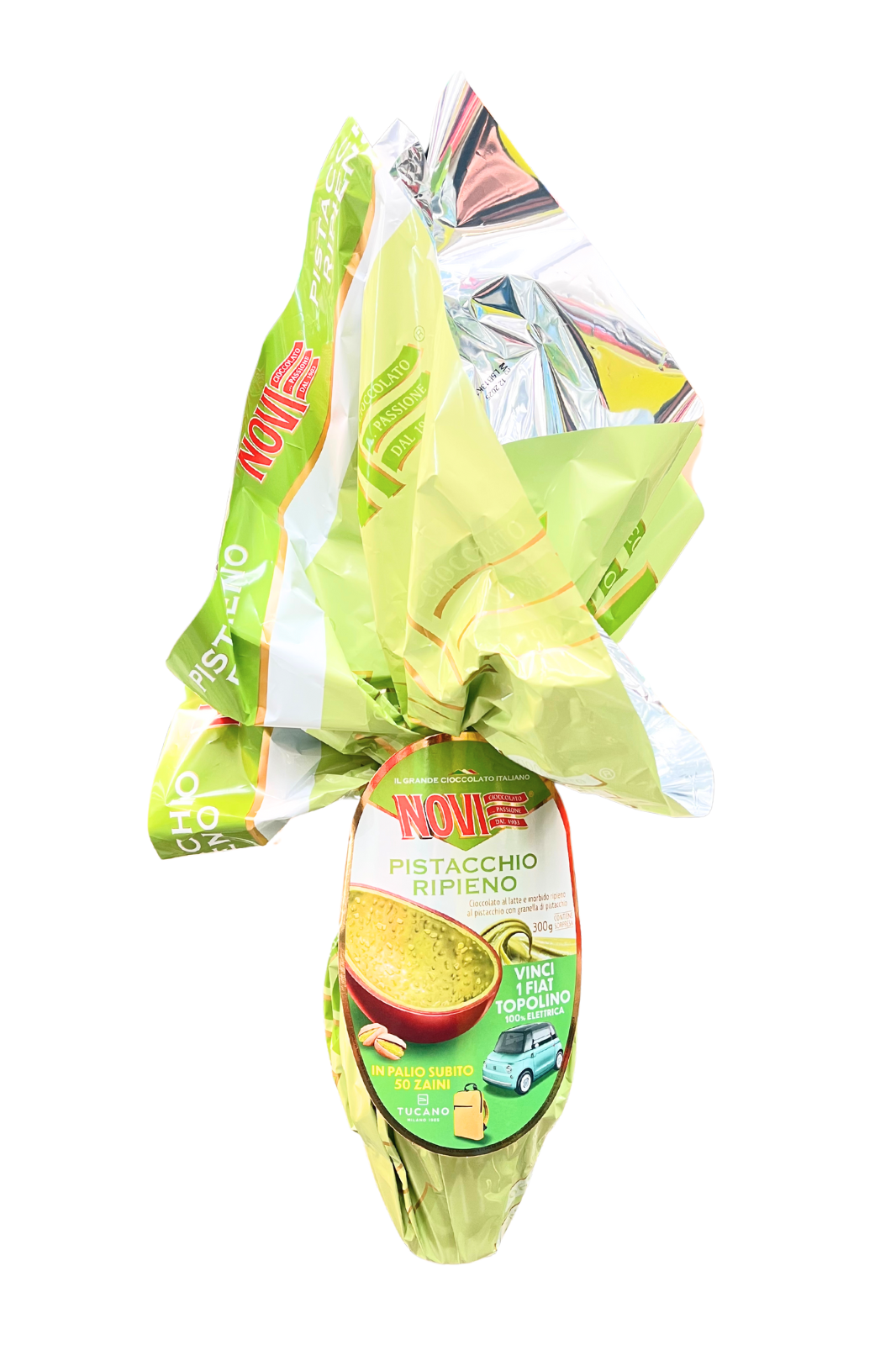 Uovo di Pasqua NOVI ripieno Pistacchio 300g cioccolato al latte regalo goloso qualità artigianale