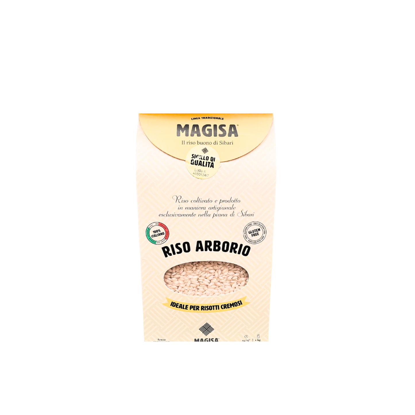 MAGISA Riso Arborio ideale per risotti cremosi 100% Italiano Senza Glutine, 1kg.
