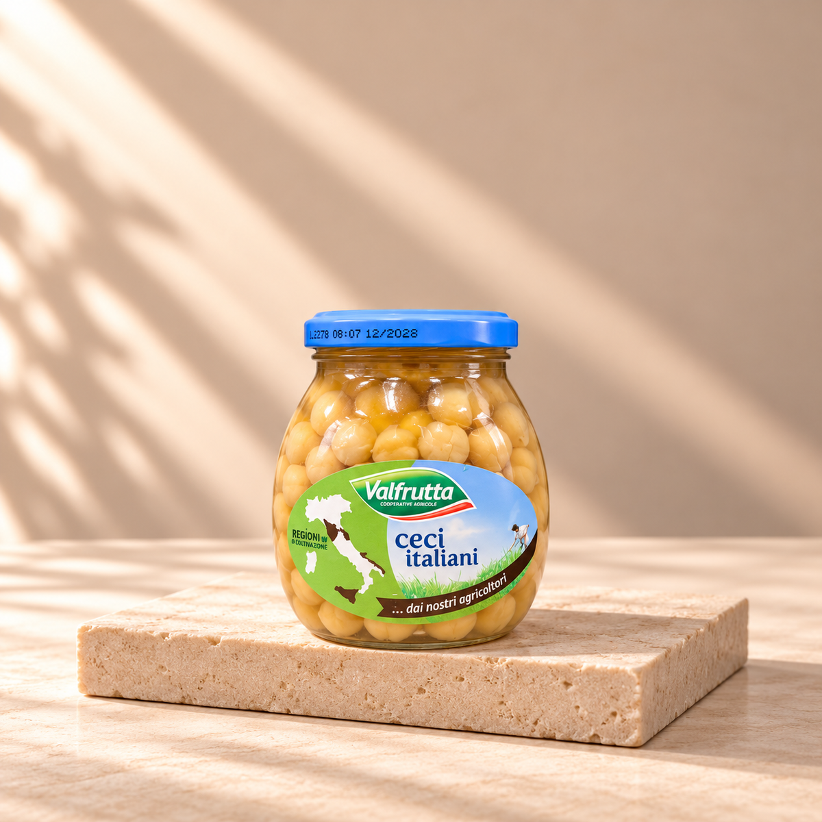 VALFRUTTA Ceci Italiani 360g già cotti in vasetto di vetro per pasta e ceci e ricette tradizionali italiane