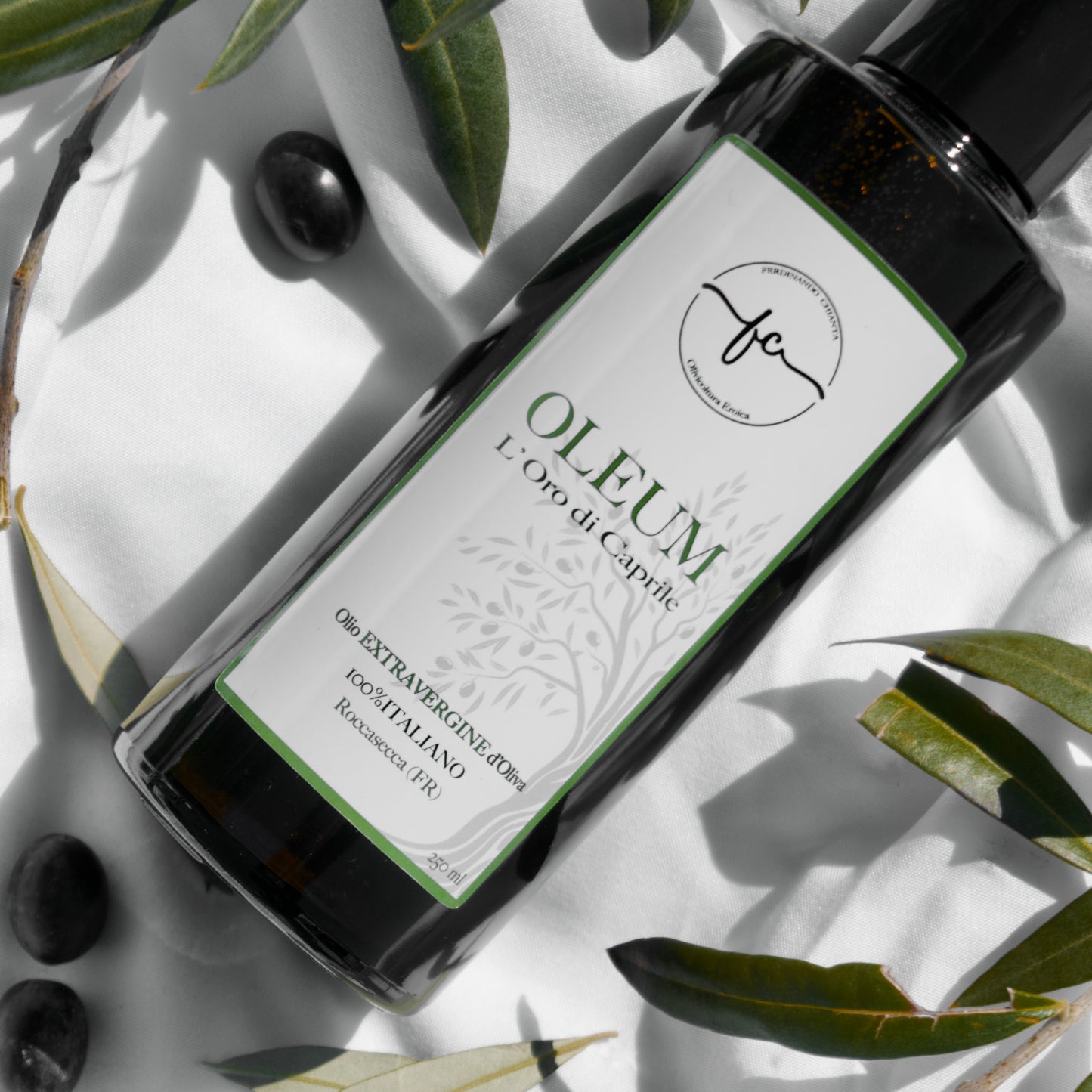 OLEUM - L'Oro di Caprile Olio Extra Vergine di Oliva 100% Italiano, proveniente da Roccasecca (FR), olio di alta qualità, ricco di sapore e perfetto per la cucina mediterranea