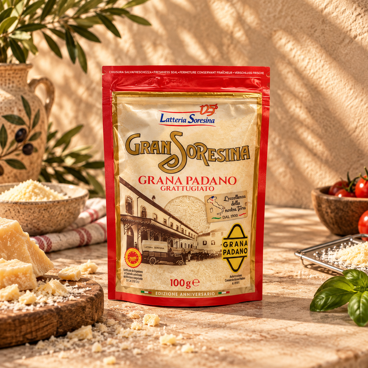 LATTERIA SORRESINA Grana Padano Grattugiato, 100gr.