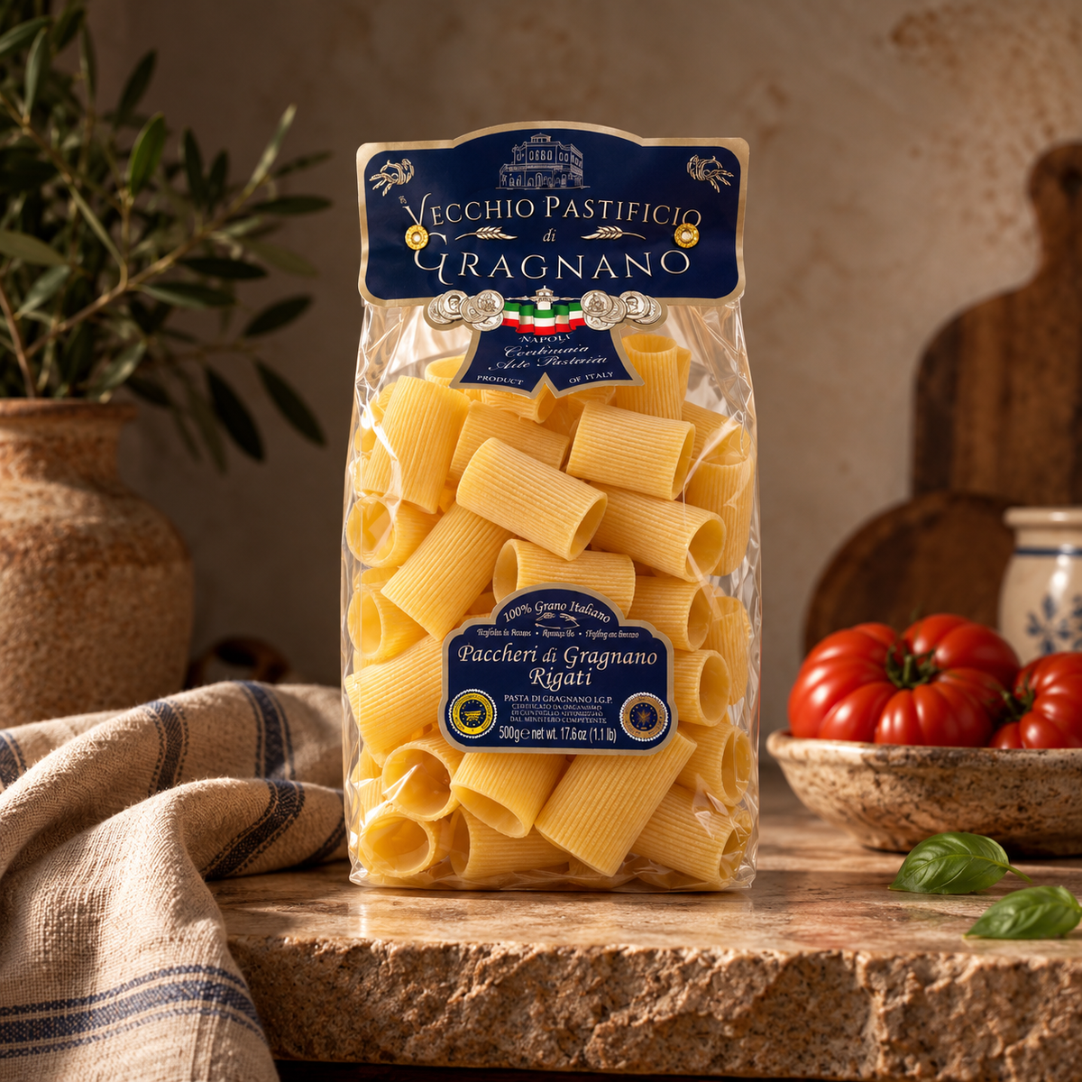 IL VECCHIO PASTIFICIO DI GRAGNANO Paccheri Rigati IGP, 500gr.