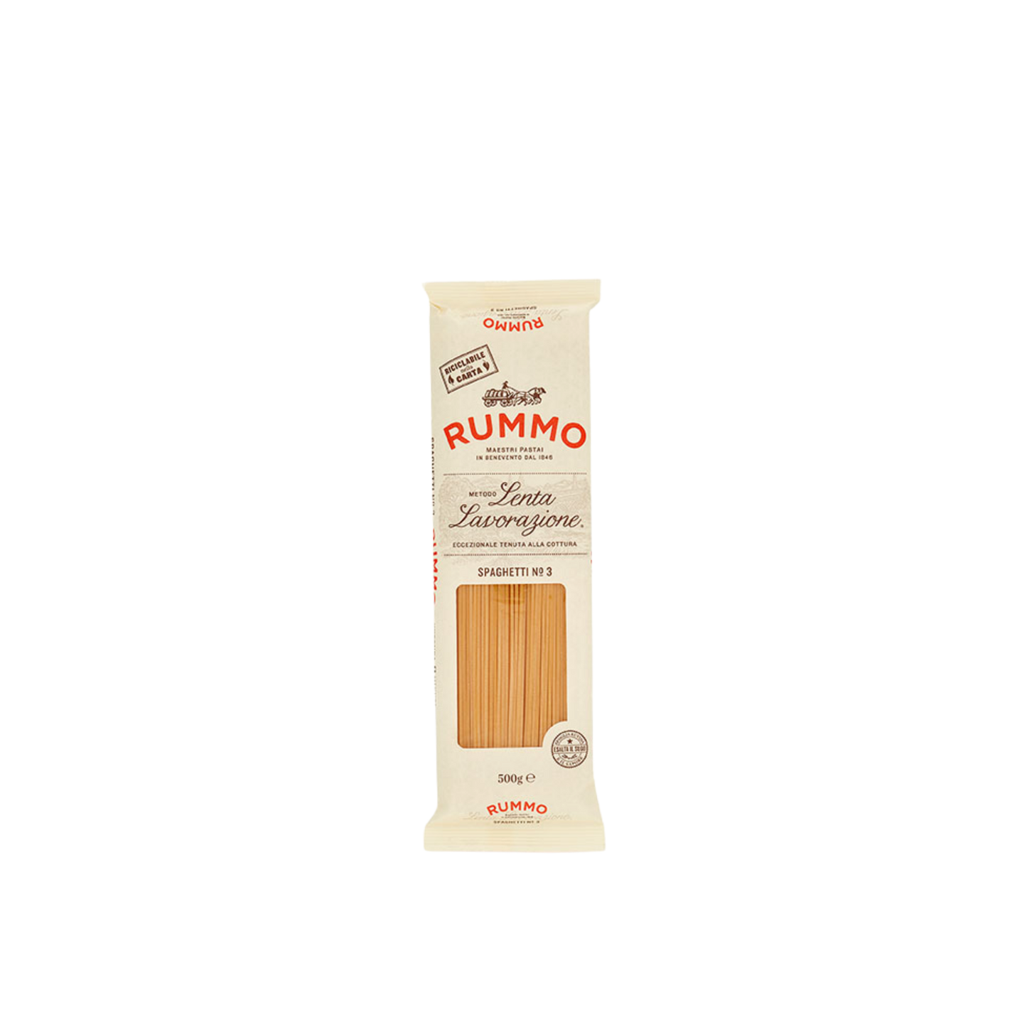 Confezione da 500g di Spaghetti Rummo – pasta lunga trafilata al bronzo
