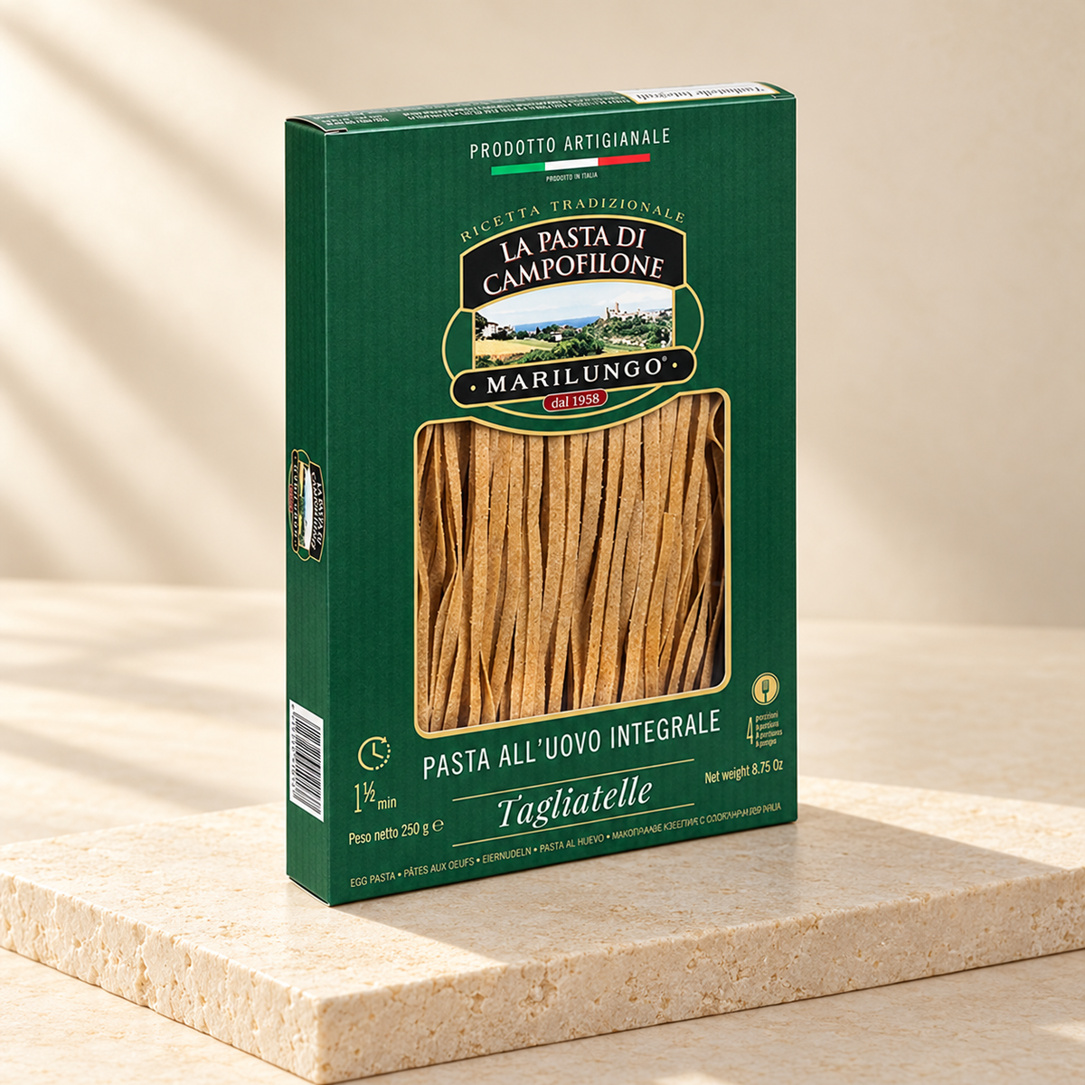 PASTA MARILUNGO Tagliatelle Integrali all'Uovo, 250gr.