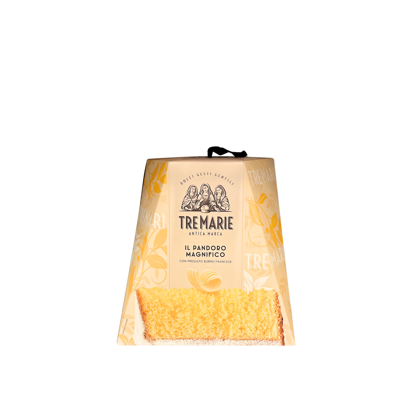 TRE MARIE Pandoro Il Magnifico 1kg – pandoro artigianale soffice e dorato con zucchero a velo – Essenza Pisterzi