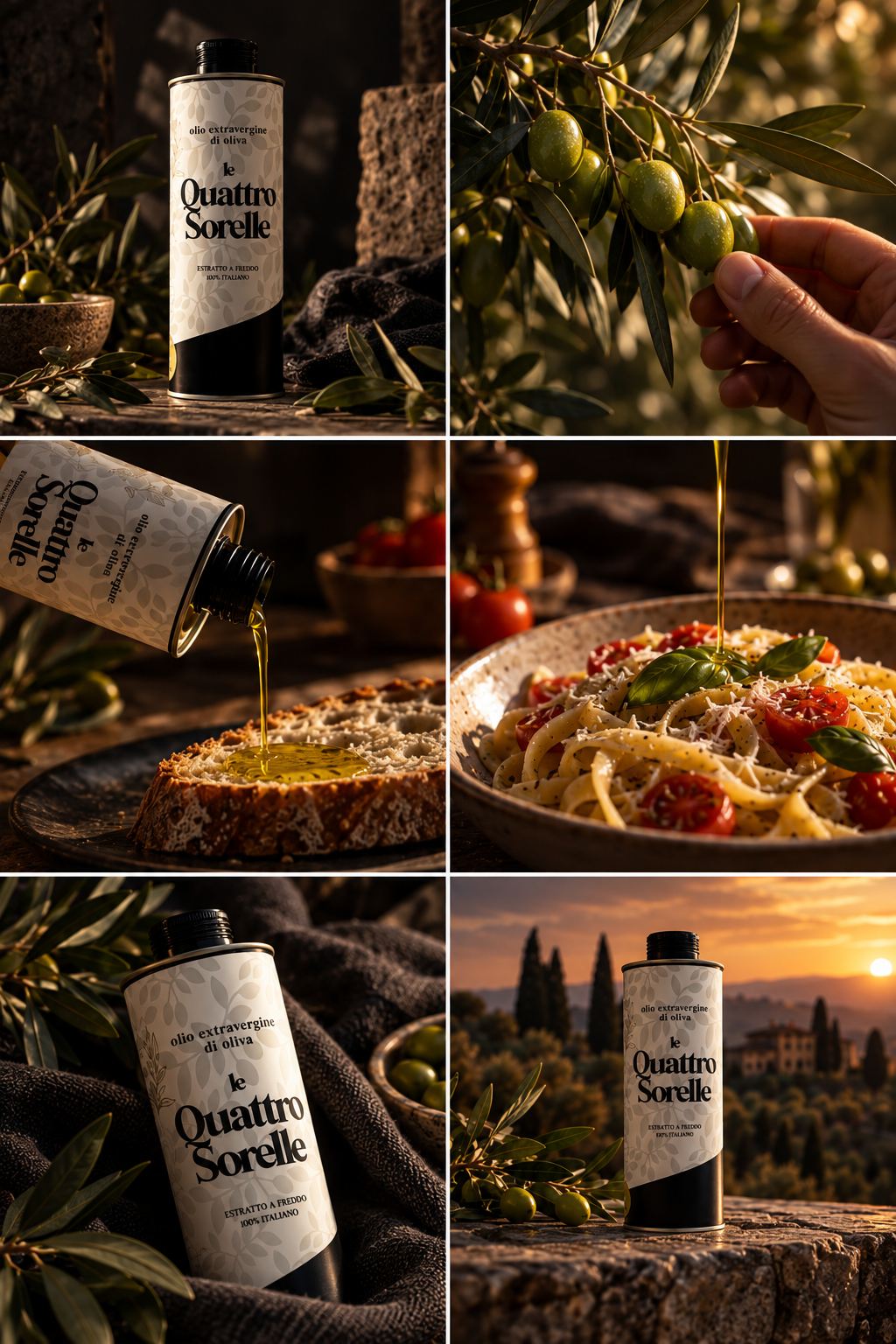 Le Quattro Sorelle Extra Virgin Olive Oil – Authentic Italian EVOO from Puglia. Puglia Italian olive oil