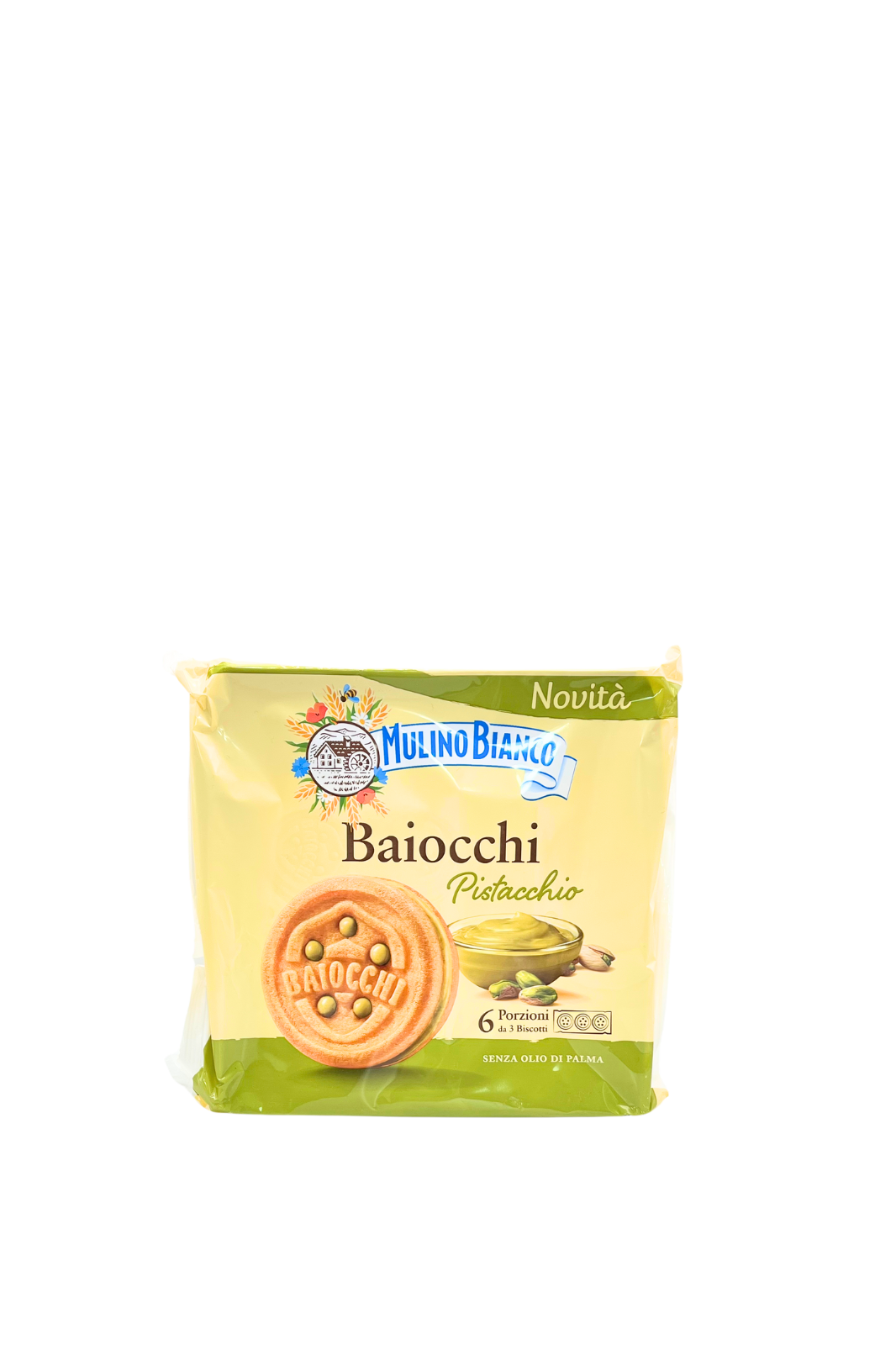 Baiocchi al Pistacchio 168 g – Biscotti Mulino Bianco, friabili e ripieni cremosi