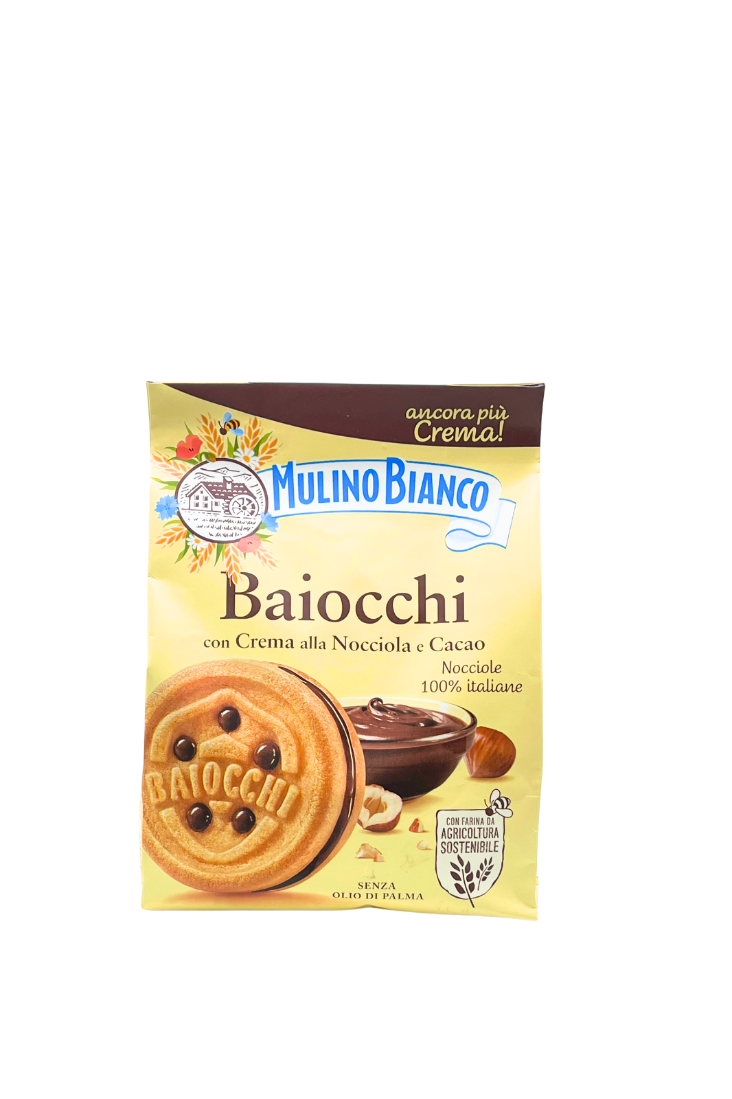 Baiocchi Mulino Bianco 260 g – Biscotti friabili con crema alla nocciola e cacao