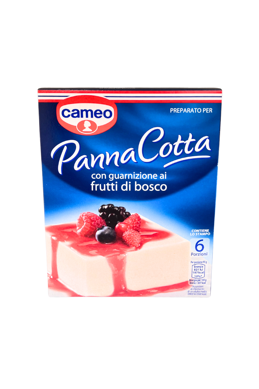 CAMEO Preparato per Panna Cotta con Frutti di Bosco 107g (6 porzioni) – panna cotta cremosa e fruttata, pronta in pochi minuti