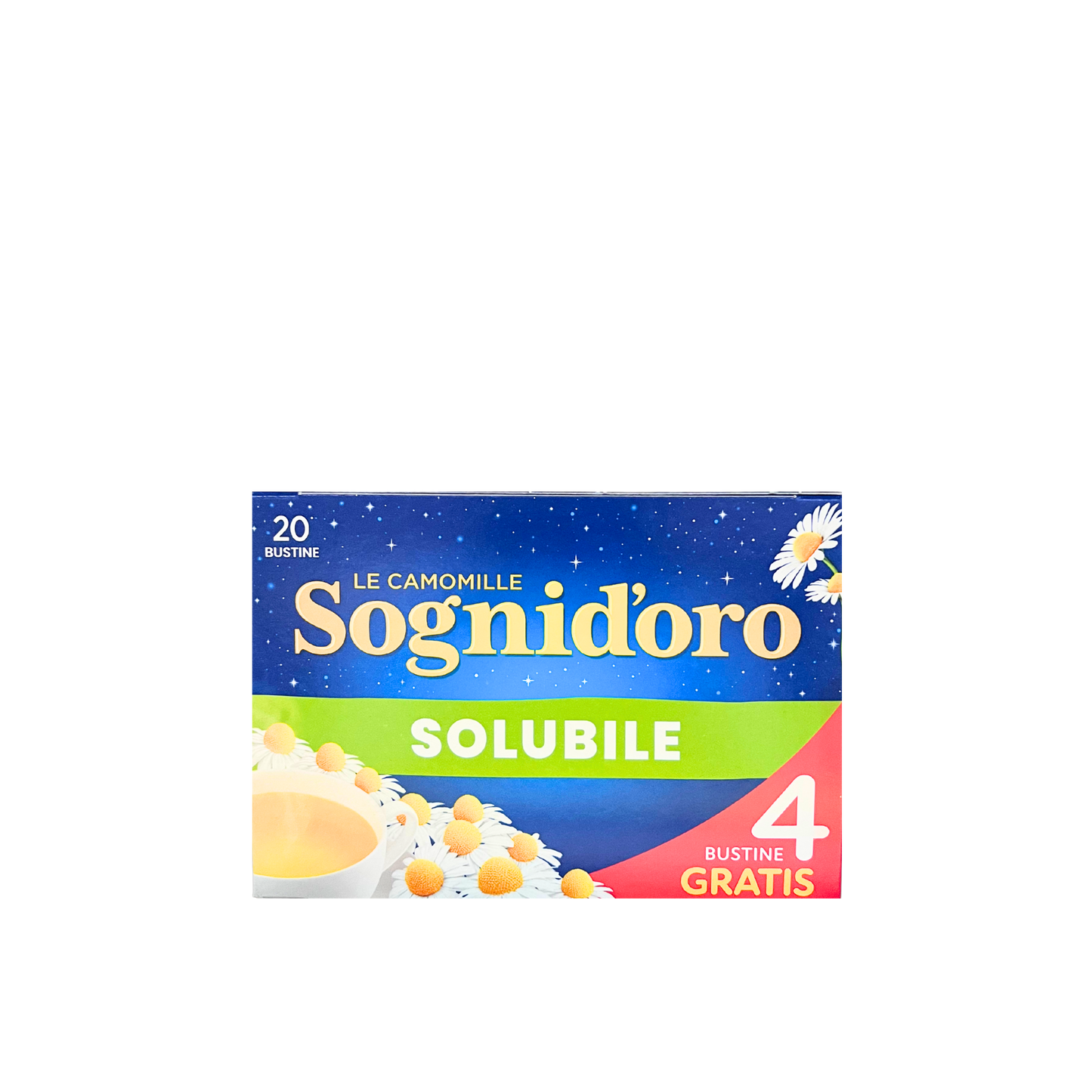 SOGNI D'ORO Camomilla Solubile 20 Bustine - Confezione infuso solubile rilassante e naturale