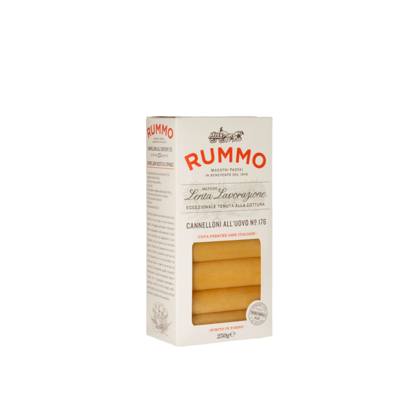 Confezione da 250g di Cannelloni all’Uovo Rummo – pasta da forno tradizionale italiana