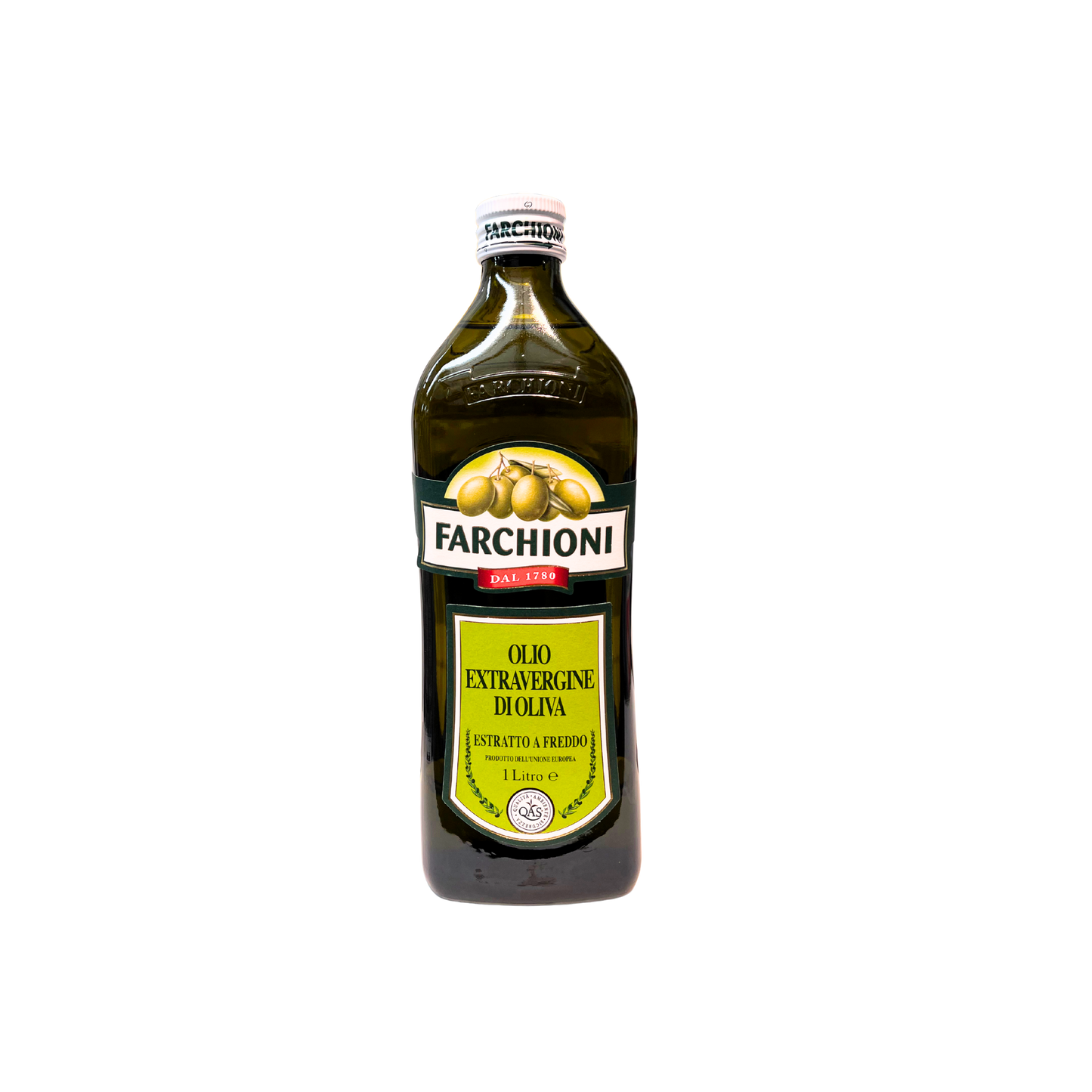 Bottiglia da 1 litro di Olio Extra Vergine di Oliva Farchioni – disponibile su Essenza Pisterzi