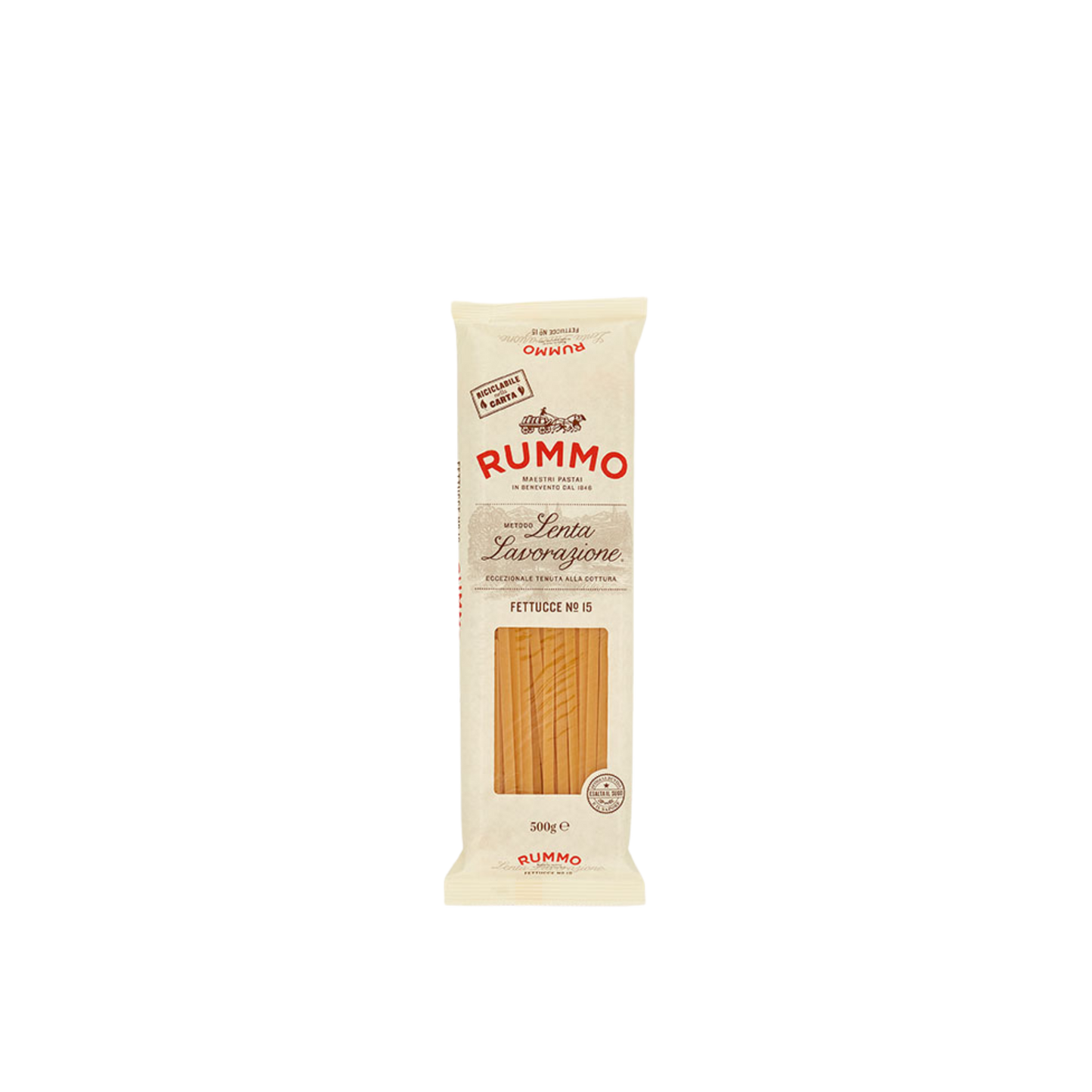 Confezione da 500g di Fettucce Rummo – pasta lunga trafilata al bronzo made in Italy