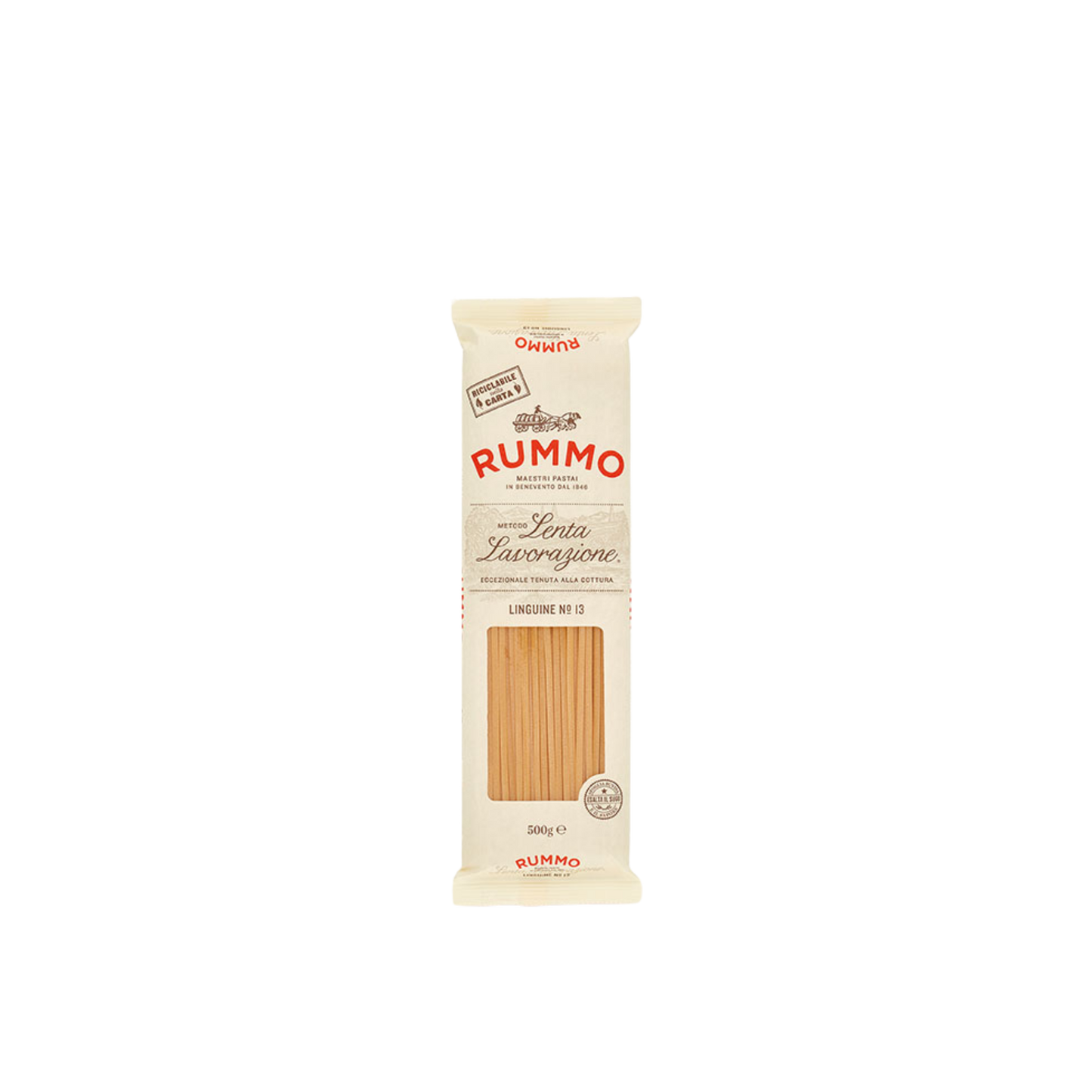 Confezione da 500g di Linguine Rummo – pasta lunga artigianale trafilata al bronzo