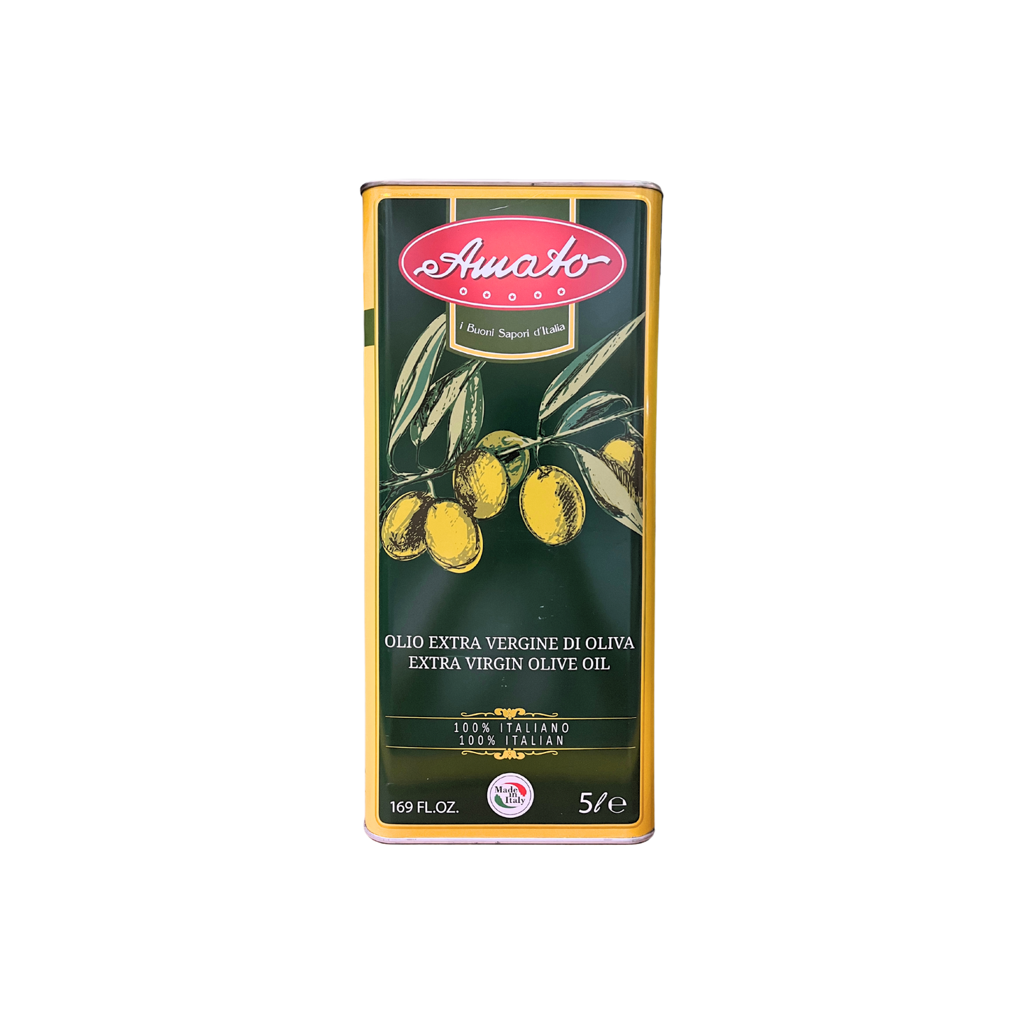 AMATO Olio Extra Vergine di Oliva 100% Italiano 5L - Latta di olio EVO italiano di alta qualità
