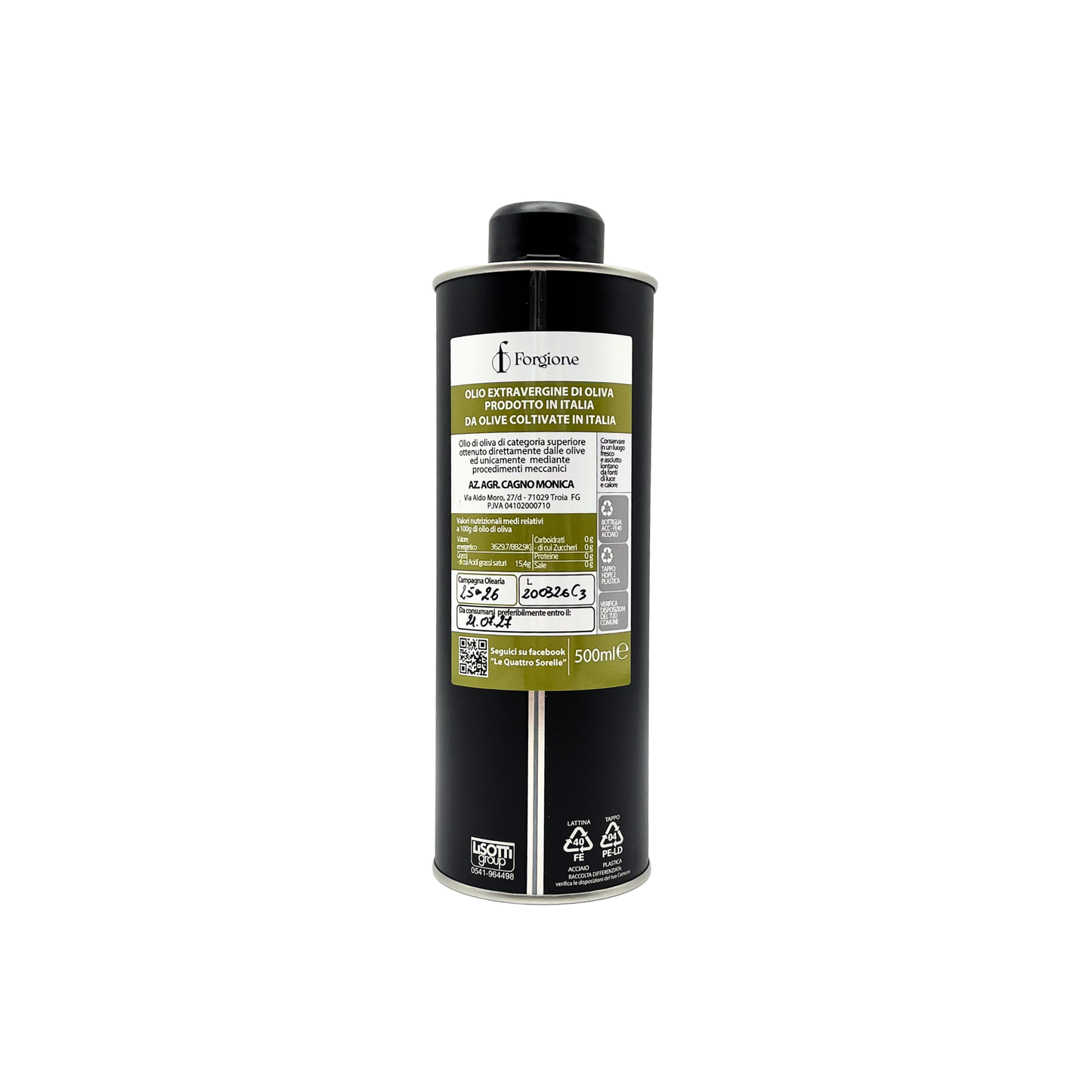 olio extra vergine puglia 100% italiano pugliese 500ml
