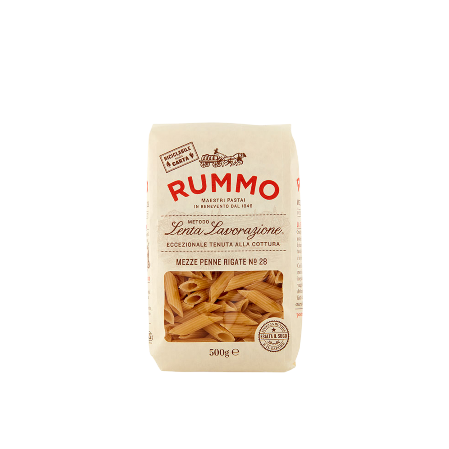 Mezze Penne Rigate Rummo 500g – Pasta Corta Trafilata al Bronzo | Essenza Pisterzi