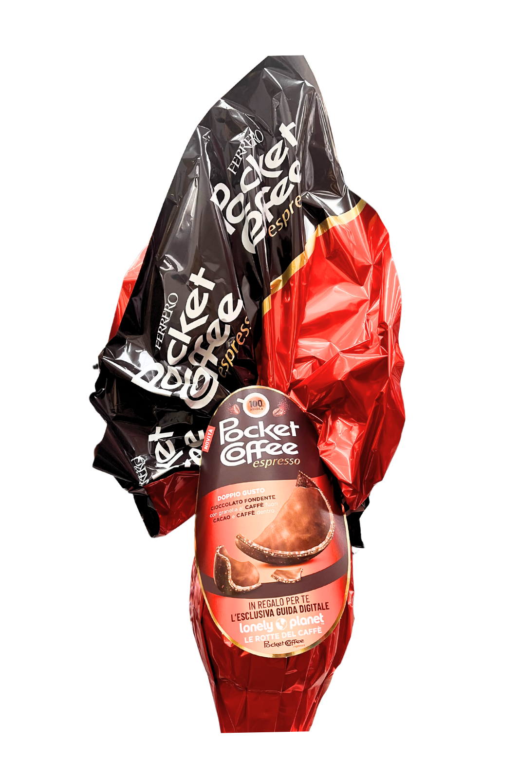 Uovo di Pasqua al cioccolato fondente ripieno di crema Pocket Coffee – dolce artigianale italiano perfetto per adulti amanti del caffè