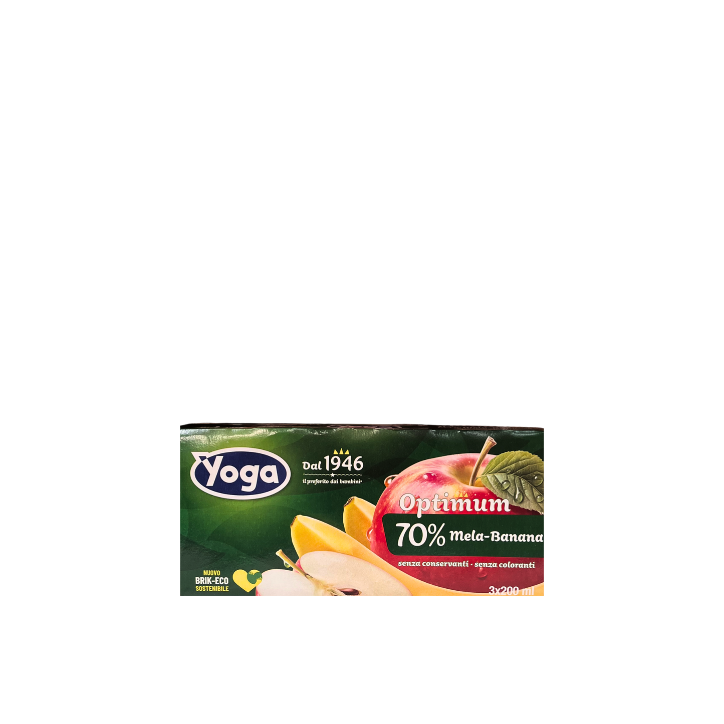 YOGA Succo di Frutta Mela e Banana 3x200ml - bevanda italiana naturale e dolce