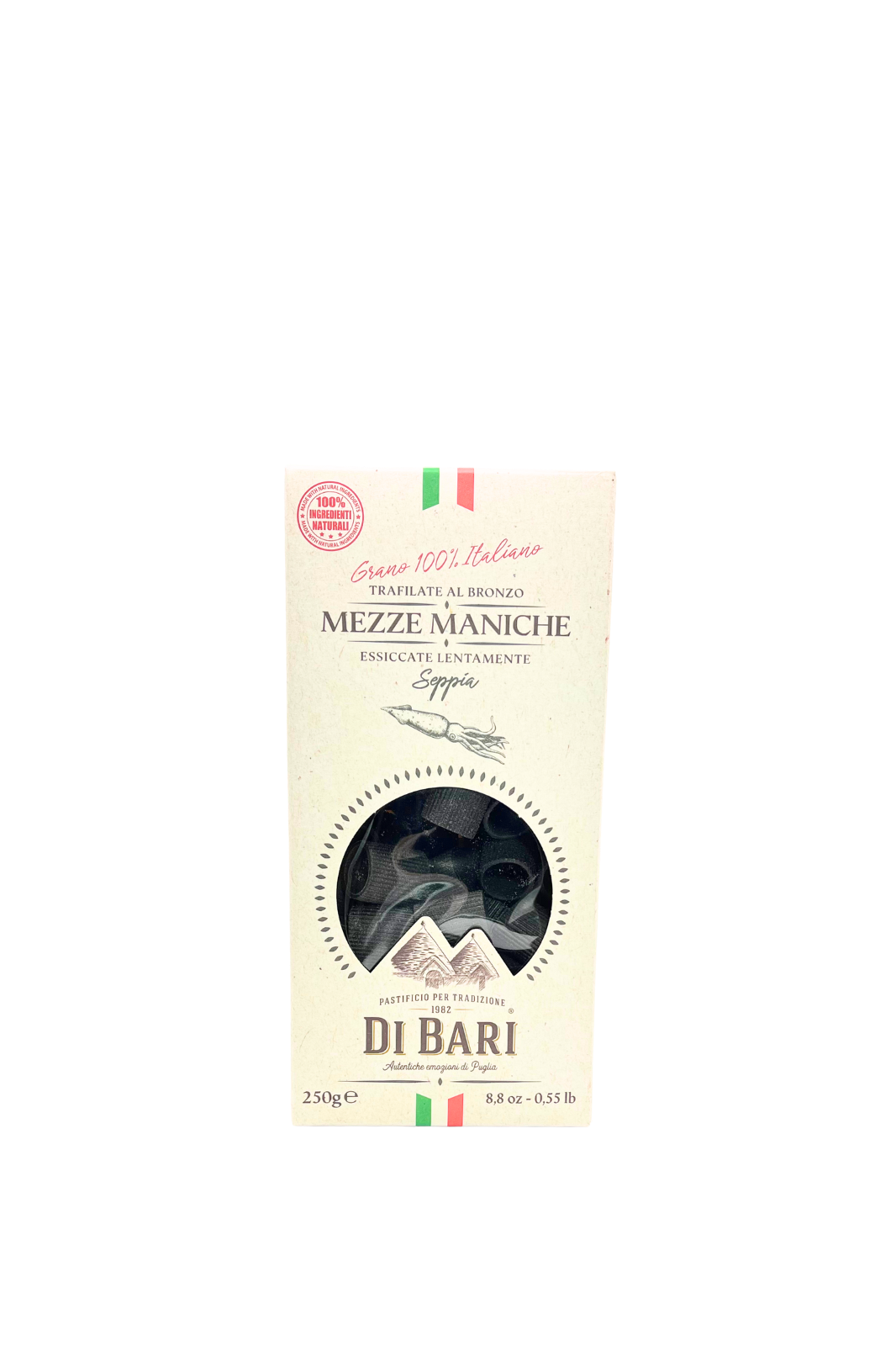 Pastificio di Bari Mezze Maniche mit Tintenfischtinte 250 g