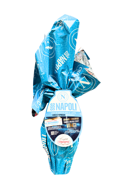 Uovo di Pasqua Crispo Napoli 220g in cioccolato al latte con sorpresa dedicata alla squadra di calcio