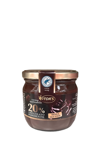 WITOR'S Crema Spalmabile al Cioccolato fondente 20% Senza glutine, 360g