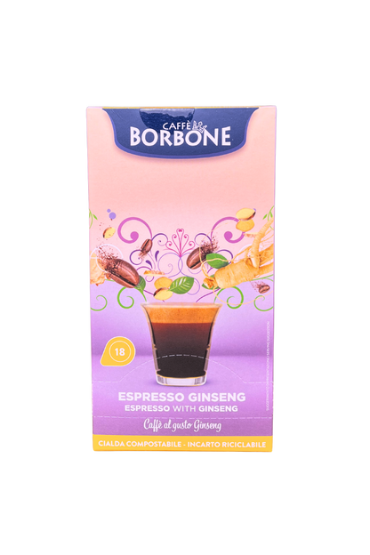 BORBONE Caffè Espresso al gusto Ginseng, 18 Cialde.