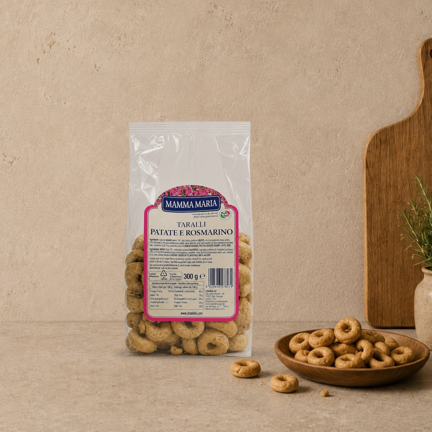 MAMMA MARIA Taralli mit Rosmarinsamen, 300gr.