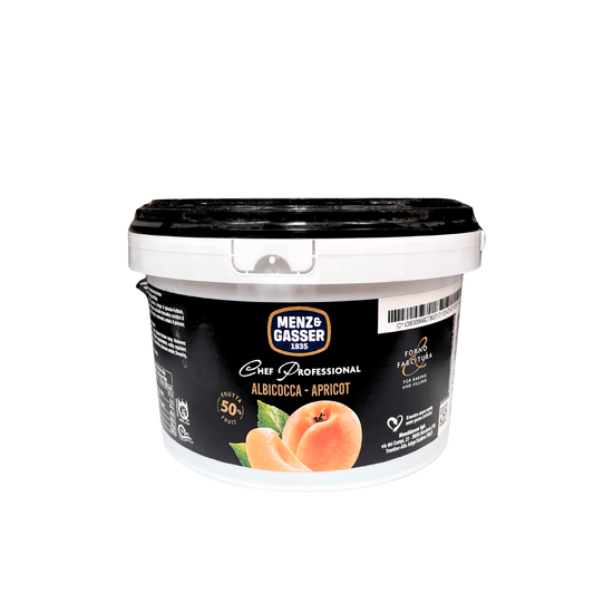 Secchiello da 2kg di Confettura Menz & Gasser alle Albicocche – disponibile su Essenza Pisterzi
