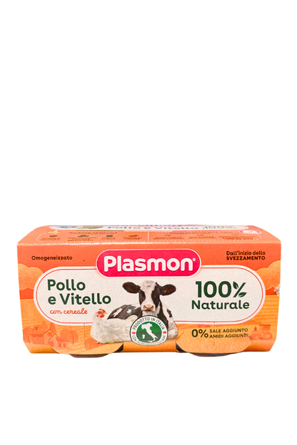 PLASMON Chicken and Veal Homogenized with cereal, (2x80gr).