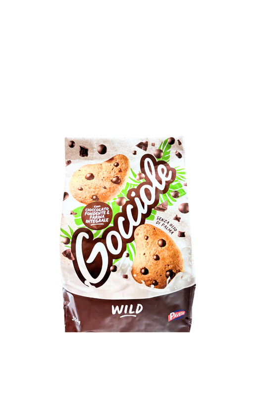 Pavesi Gocciole Wild, con cioccolato fondente e farina integrale. 350g