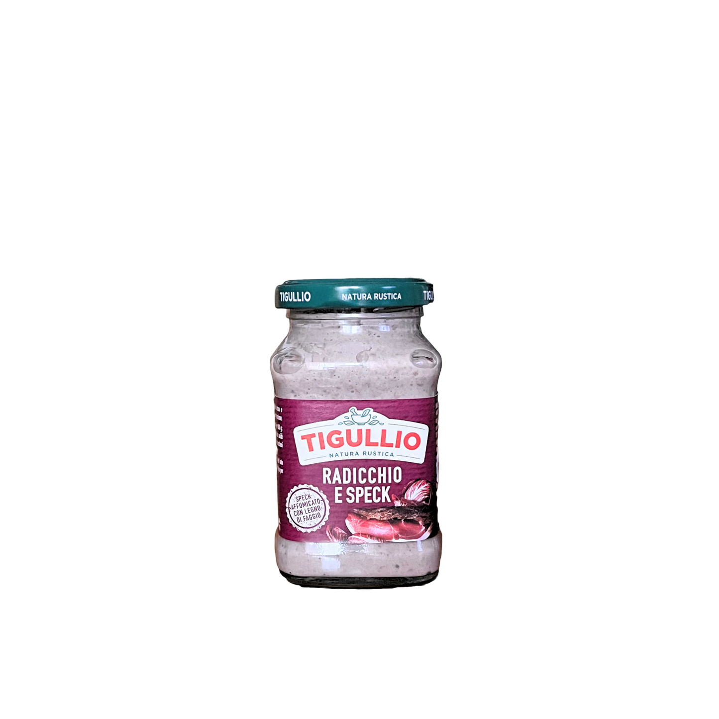Vasetto di Pesto Tigullio Radicchio e Speck da 185g – disponibile su Essenza Pisterzi
