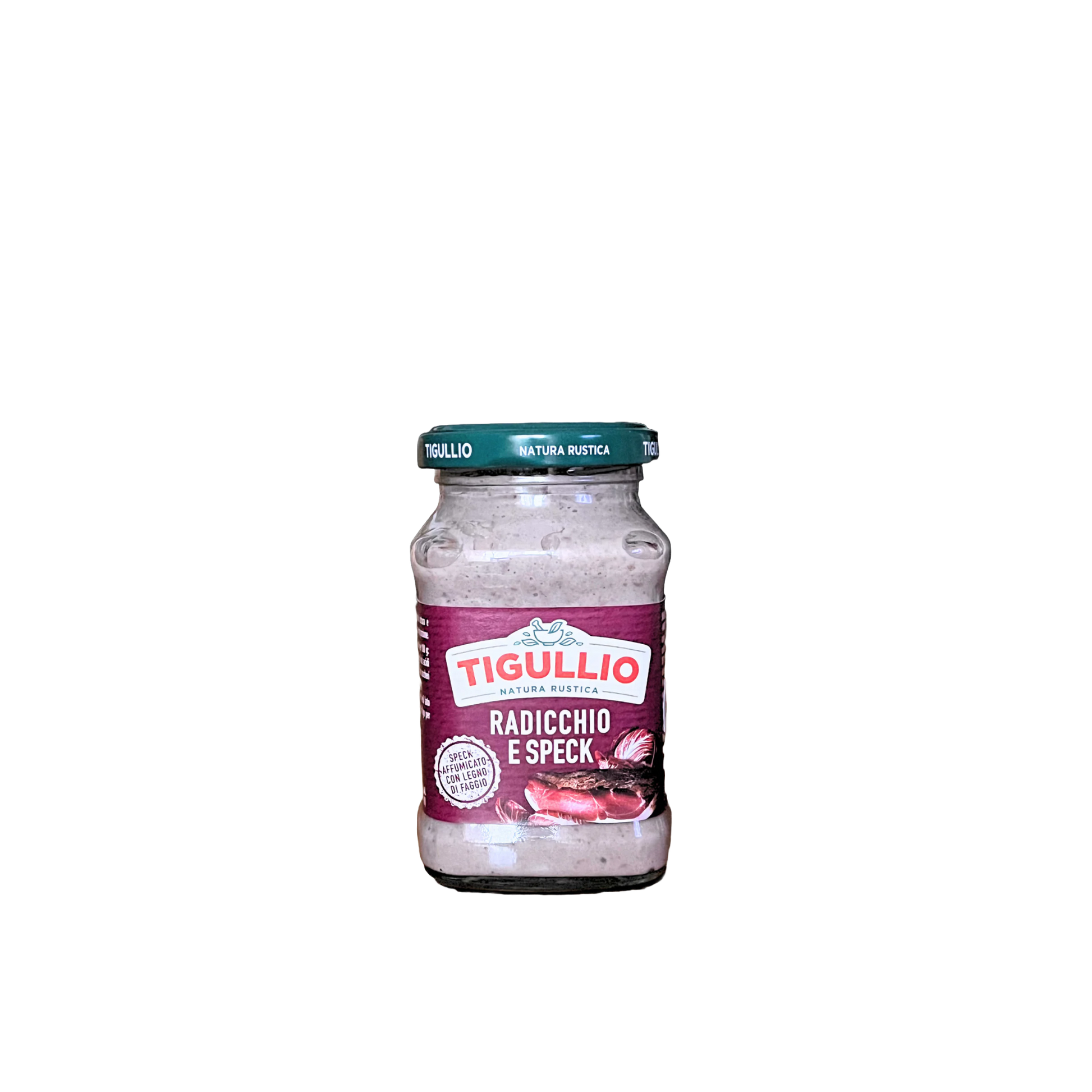 Vasetto di Pesto Tigullio Radicchio e Speck da 185g – disponibile su Essenza Pisterzi
