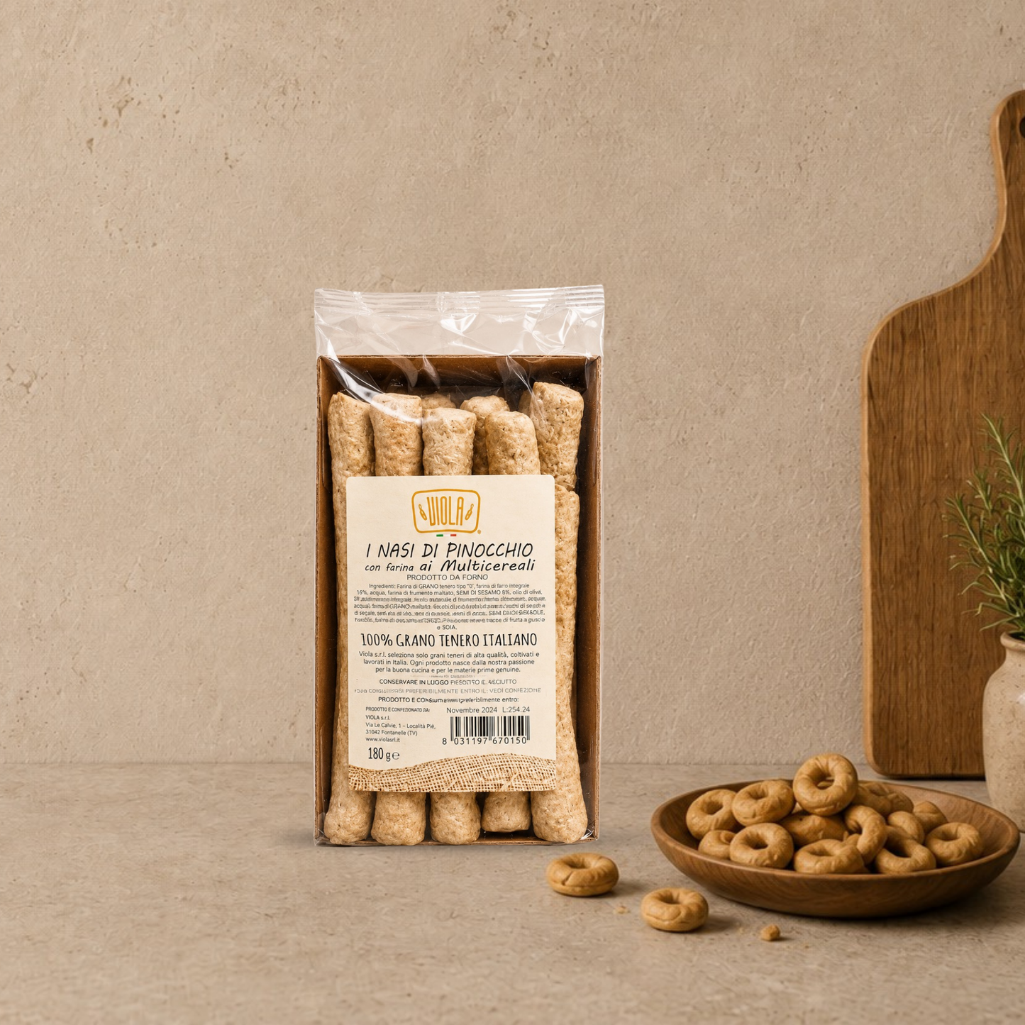 VIOLA SNACK I nasi di pinocchio con Farina ai Multicereali, 180gr.