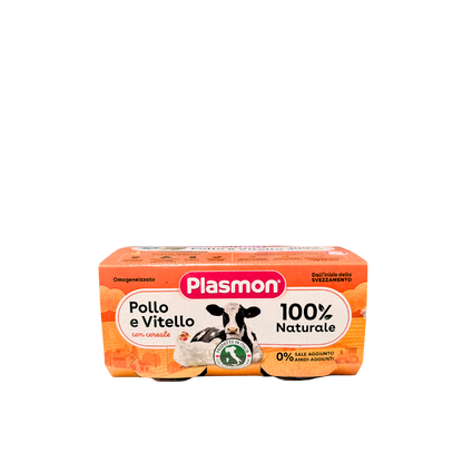 PLASMON Chicken and Veal Homogenized with cereal, (2x80gr).